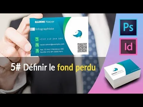 Image de la vidéo « Photoshop & Indesign CC: Carte visite #5 Définir le fond perdu » de Nacer RAMMI