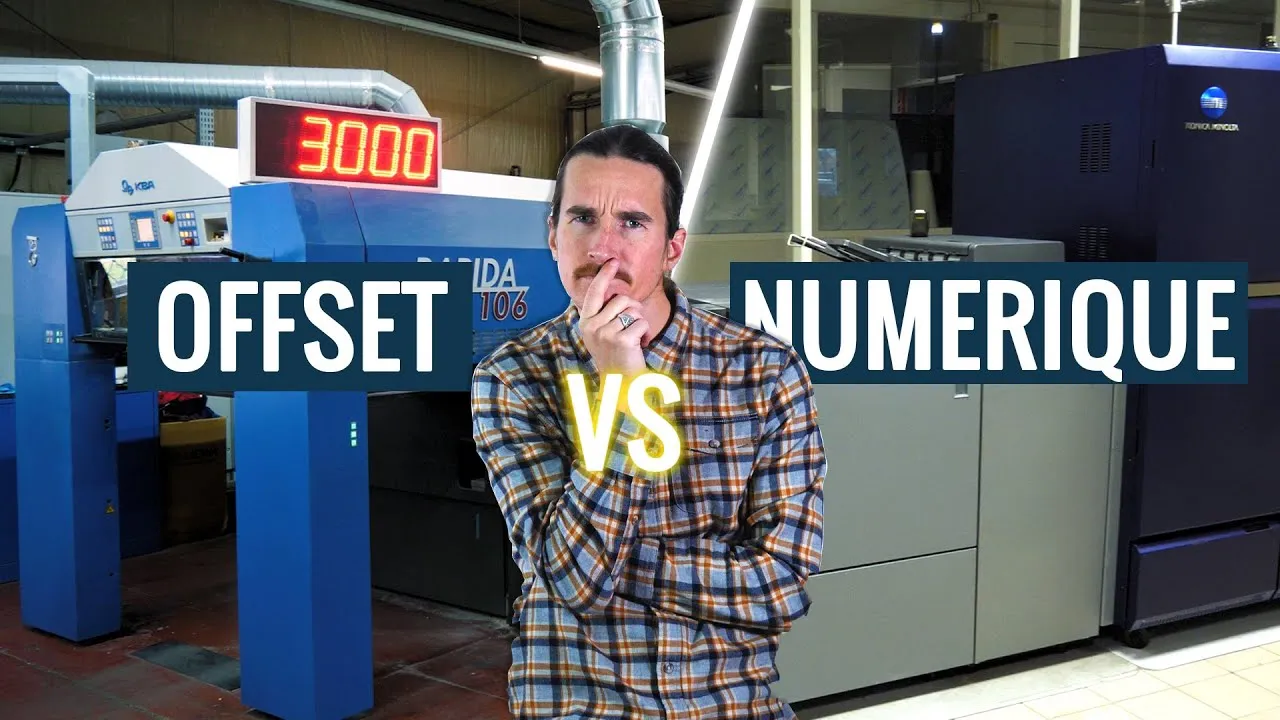 Image de la vidéo « IMPRESSION OFFSET OU NUMÉRIQUE : LES DIFFÉRENCES ! 😲 » de Imprimerie À Réaction